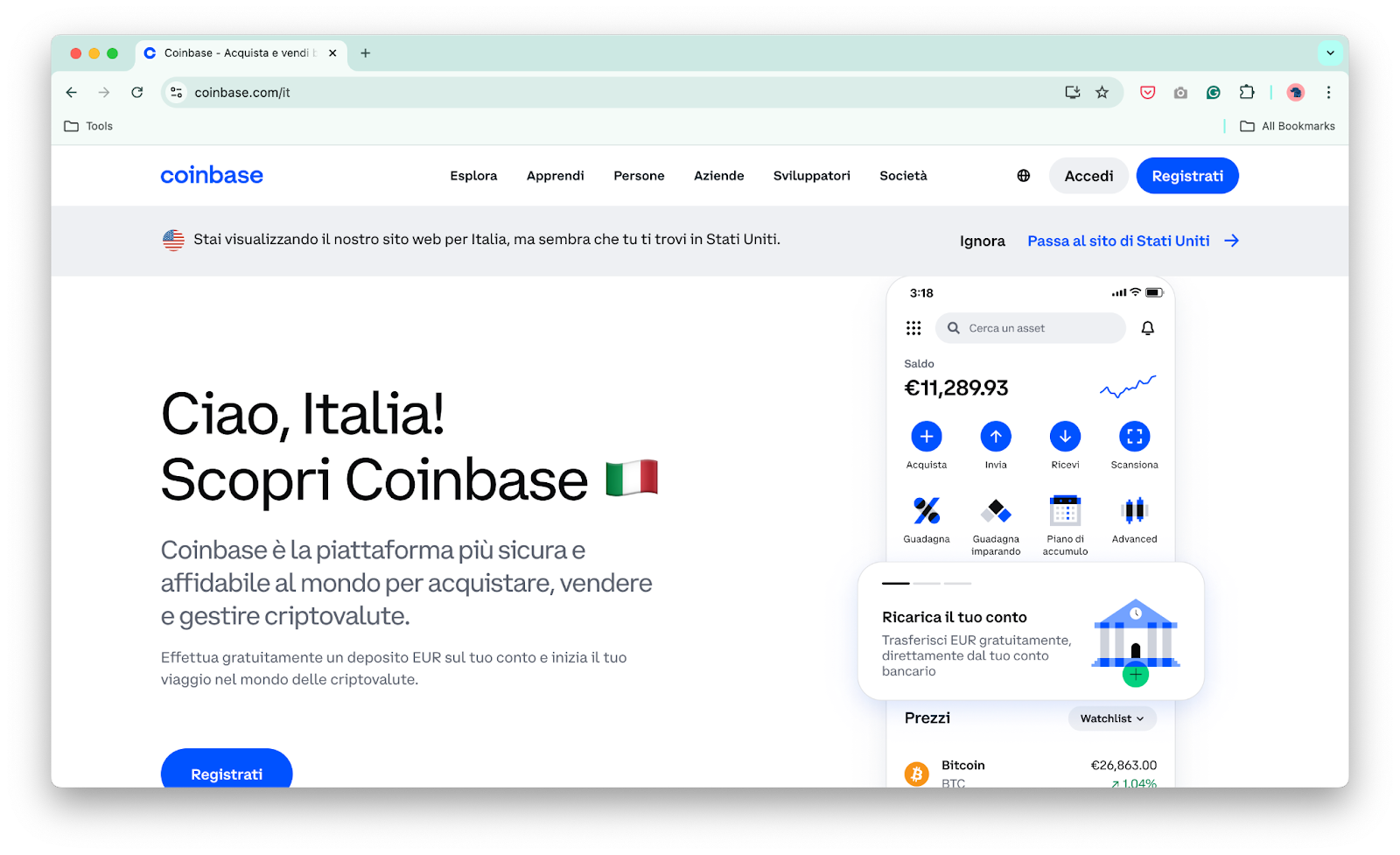 Coinbase international SEO subfolders